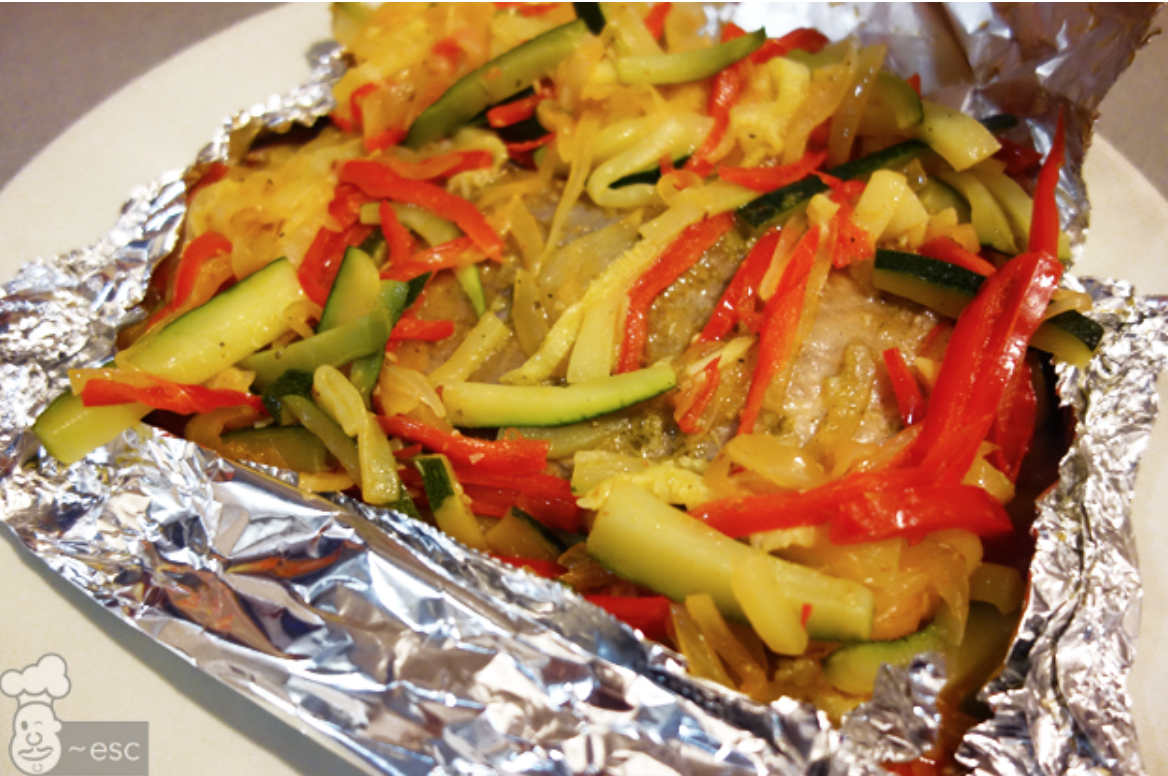 salmon sin piel al pesto